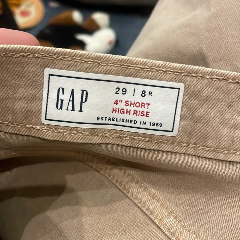 GAP High Rise Crop cut off tan Denim Shorts 29 4 inch - Picture 9 of 9